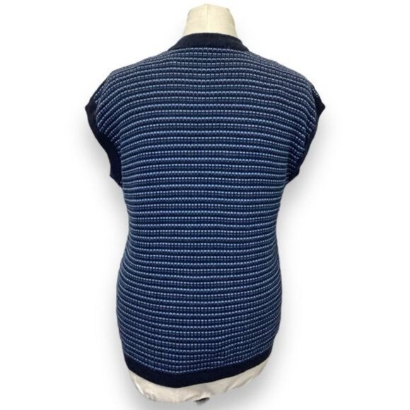 Perry Ellis Women’s V Neck Variegated Sweater Vest, Blue, size M - Picture 3 of 8